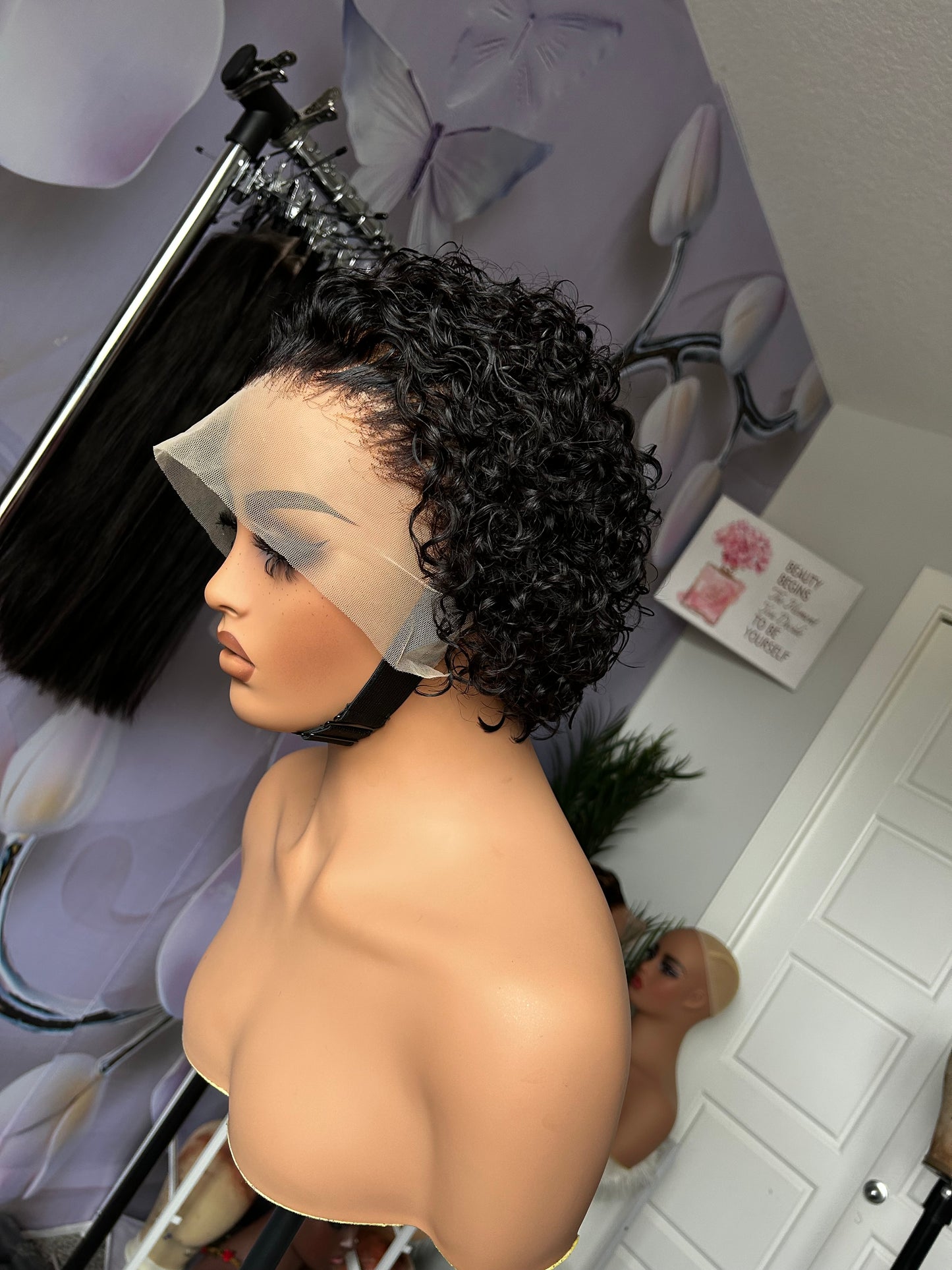 Glueless Pixie Cut Curly Lace Frontal Wig