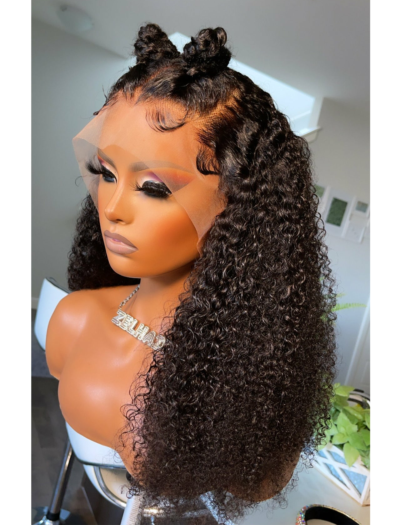 Nina Unit (Bleached HD Lace Wig) kinky curls